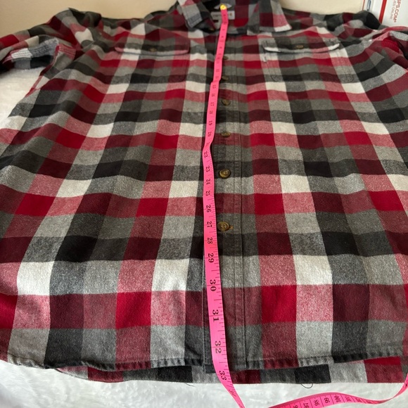 Carhartt Original Fit Flannel XL Tall Red, Black Plaid Button Down Workwear - Picture 12 of 13